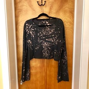 Zara Trafaluc Cropped Bell Sleeve Top